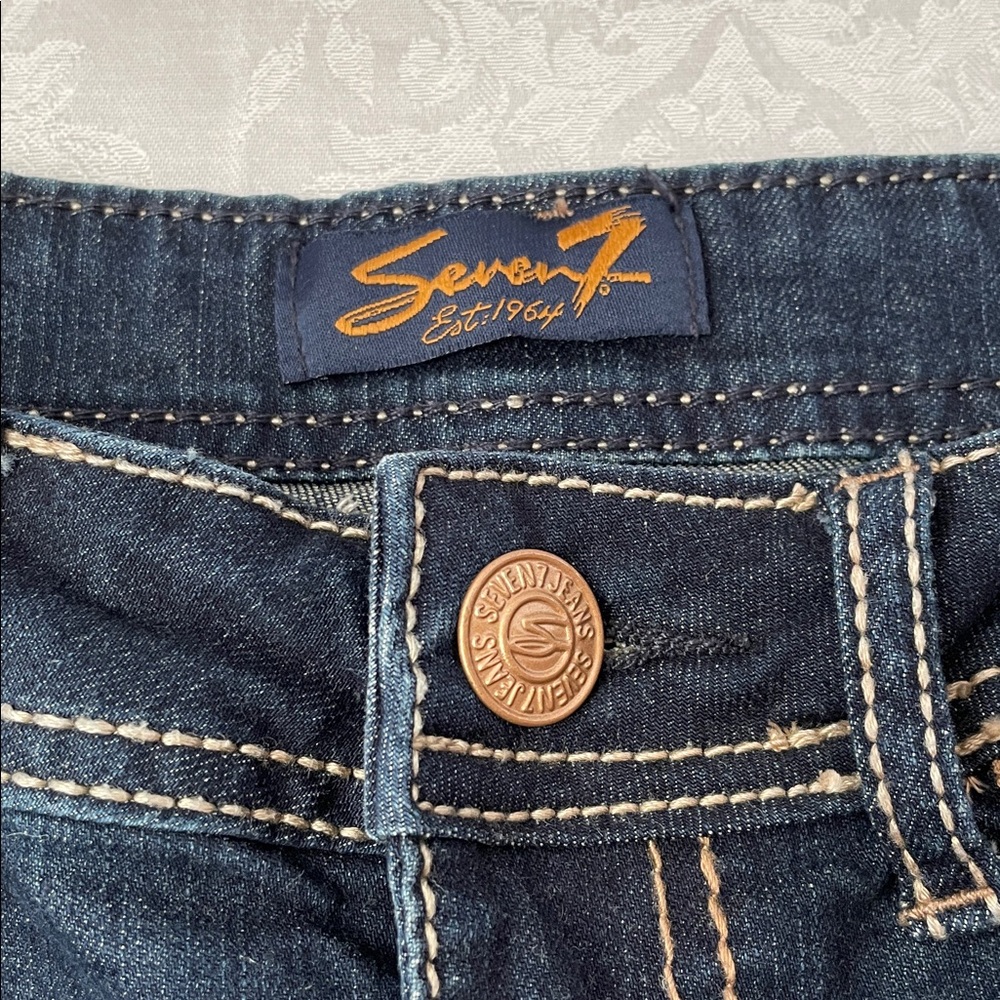 Seven7 Dark Blue Jean Shorts.  Size 8 - Picture 2 of 6